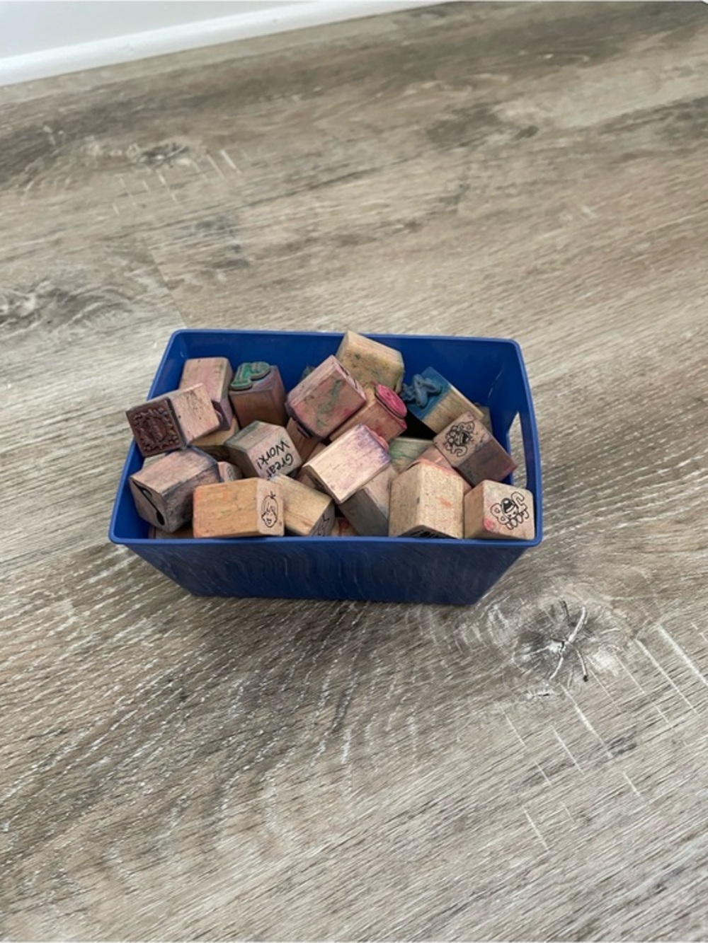 Vintage Wooden Rubber Stamp Lot 40+ Assorted Designs Teacher School Craft Stamps